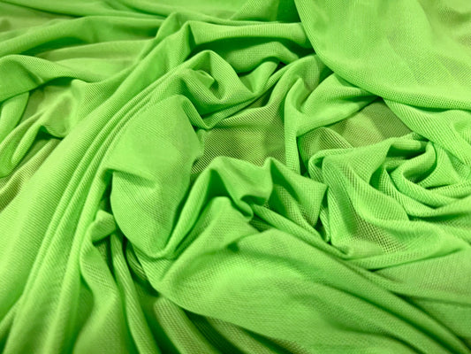 Power mesh net stretch spandex fabric, per metre - Plain - bright Green