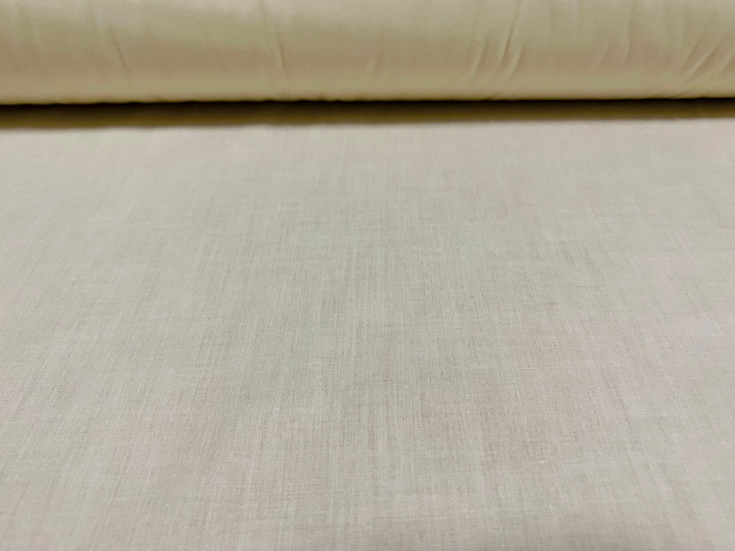 Polycotton woven shirt dress fabric, per metre - plain - 60 inches wide - cream