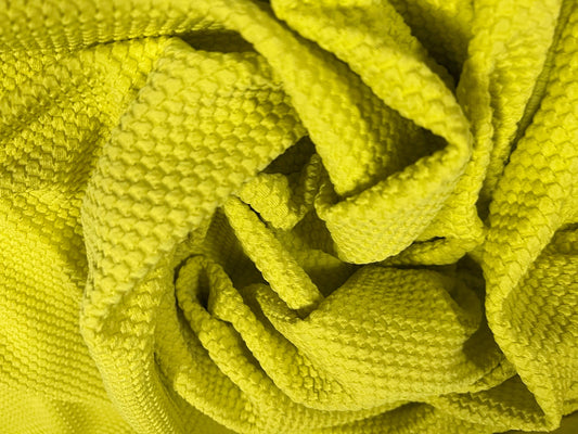 Honeycomb jacquard stretch double jersey fabric, per metre - citrus