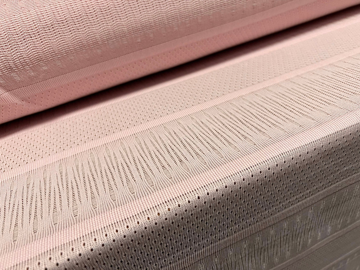 Soft handle jacquard jersey fabric, per metre - pindot & stripe - pink