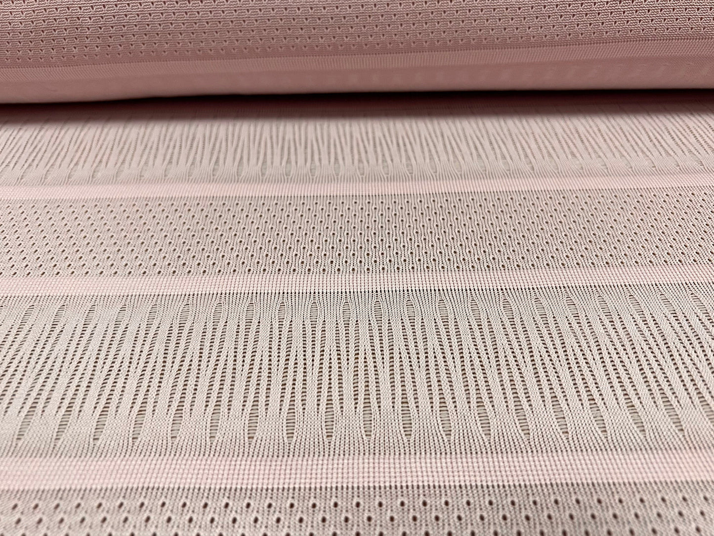 Soft handle jacquard jersey fabric, per metre - pindot & stripe - pink