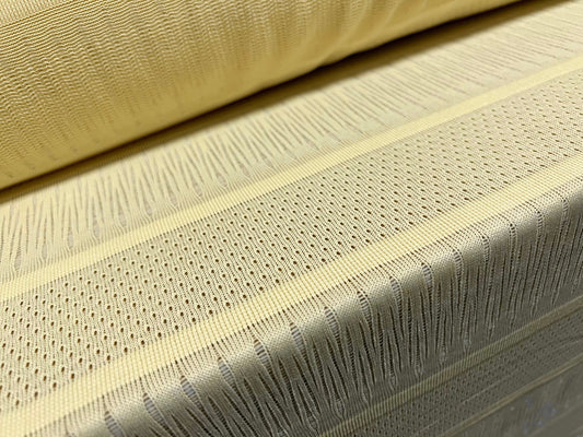 Soft handle jacquard jersey fabric, per metre - pindot & stripe - yellow