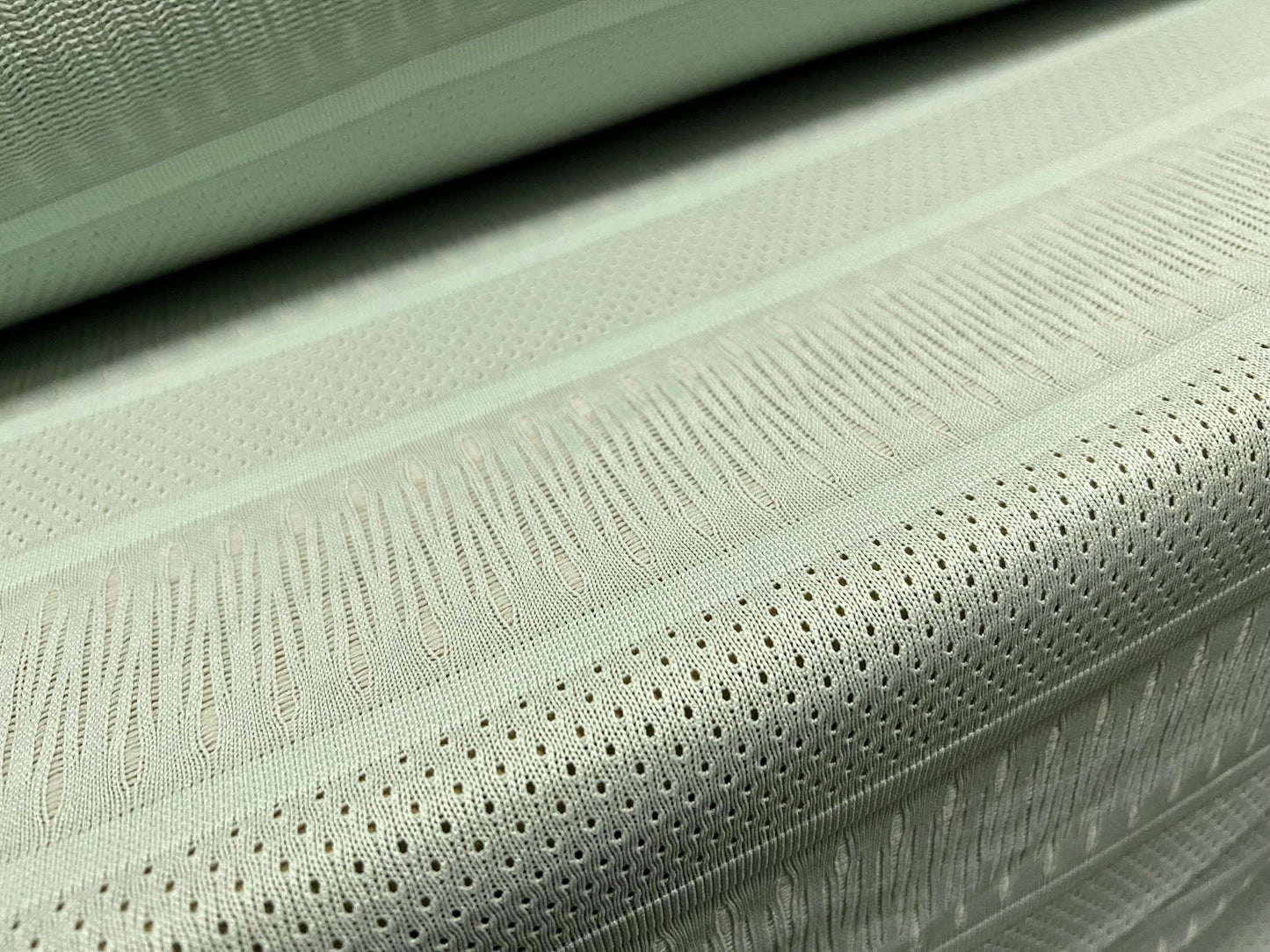 Soft handle jacquard jersey fabric, per metre - pindot & stripe - mint green