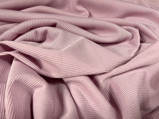 Fine ribbed spandex stretch jersey fabric, per metre - plain - lilac