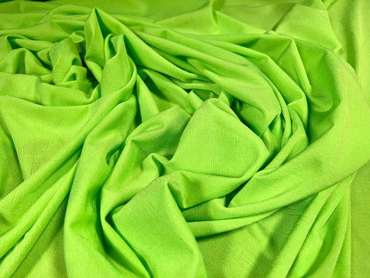 Finely textured stretch spandex single jersey fabric, per metre - plain - fluorescent green