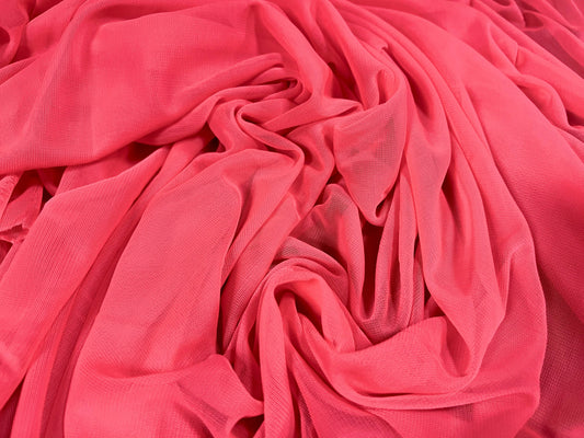 Chiffon jersey fabric, per metre - plain - fluorescent pink