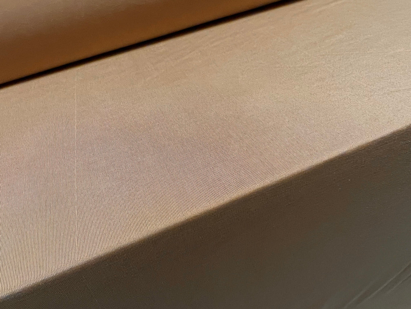 Soft touch spandex stretch jersey dress fabric, per metre - plain - caramel