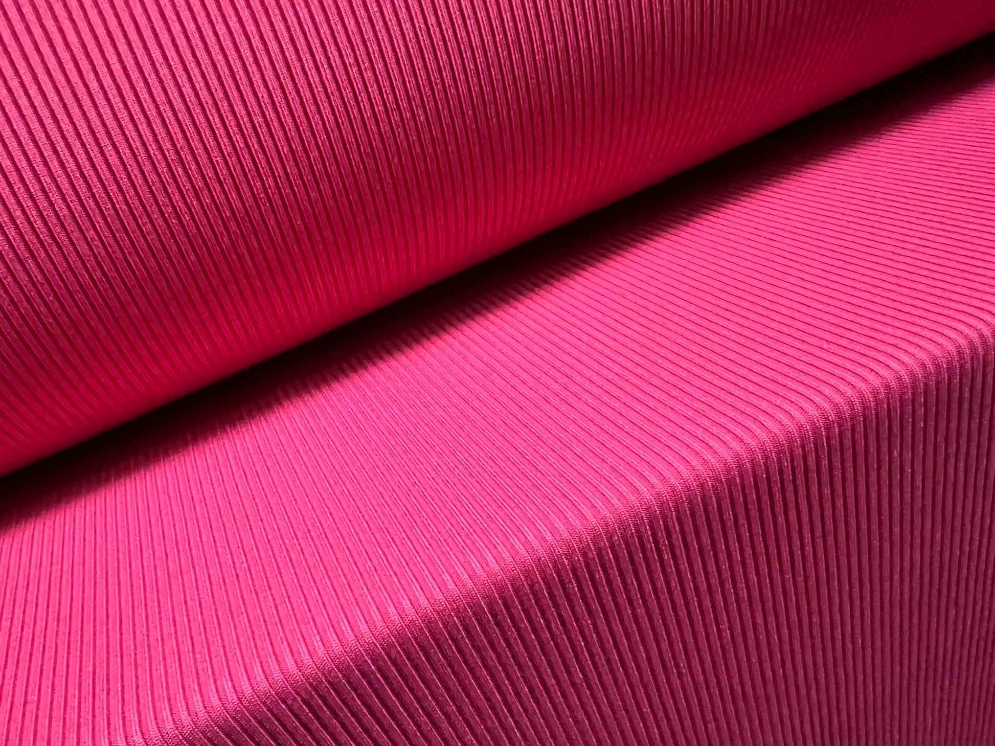 Plain ribbed jersey fabric - pink