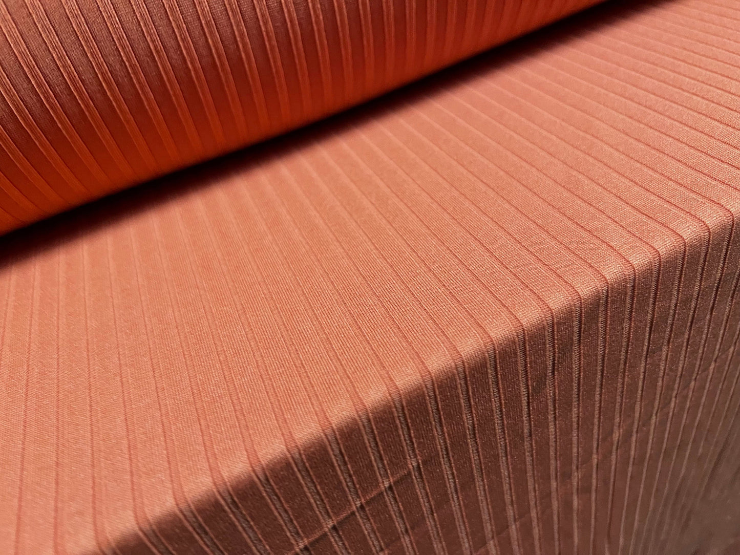 Spandex stretch rib jersey fabric, per metre - plain - pumpkin