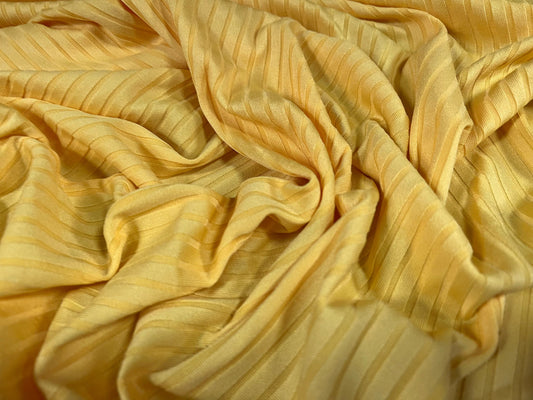 Spandex stretch rib jersey fabric, per metre - plain - banana yellow