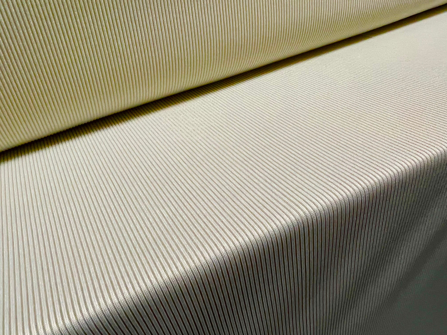 Fine ribbed spandex stretch jersey fabric, per metre - plain - cream