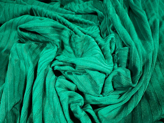 Spandex stretch rib jersey fabric, per metre - plain - shamrock green