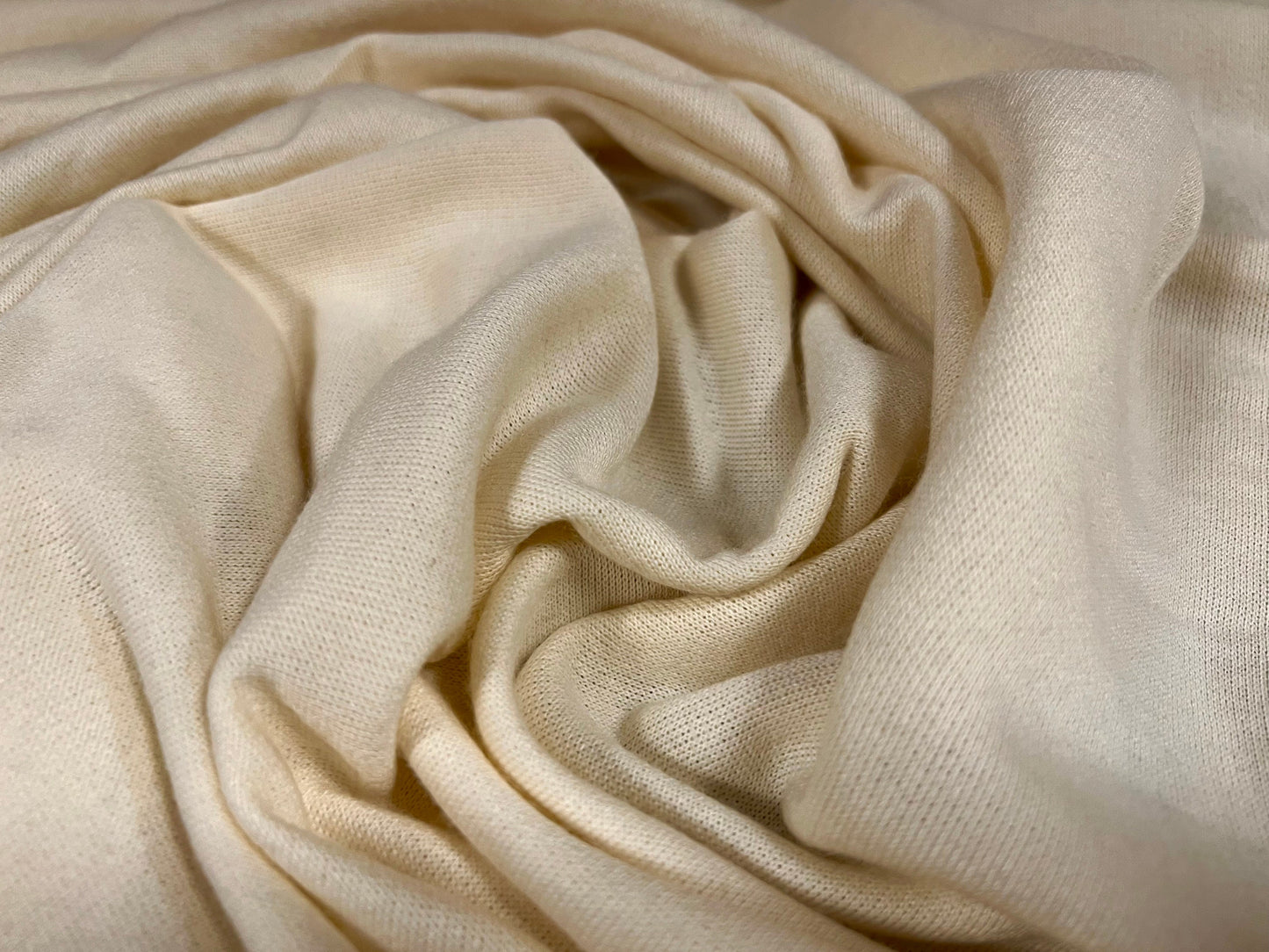 Loopback sweatshirt jersey fabric, per metre - Plain - cream