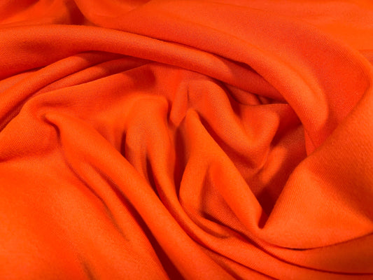 Loopback sweatshirt jersey fabric, per metre - Plain - bright orange