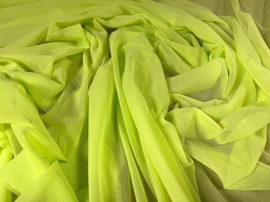 Power mesh net stretch spandex fabric, per metre - Plain - lime sorbet