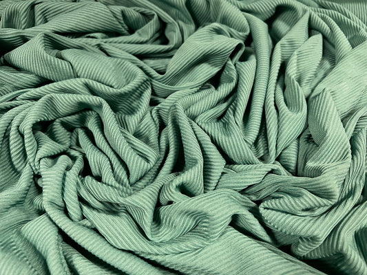 Fine ribbed spandex stretch jersey fabric, per metre - plain - Seafoam green
