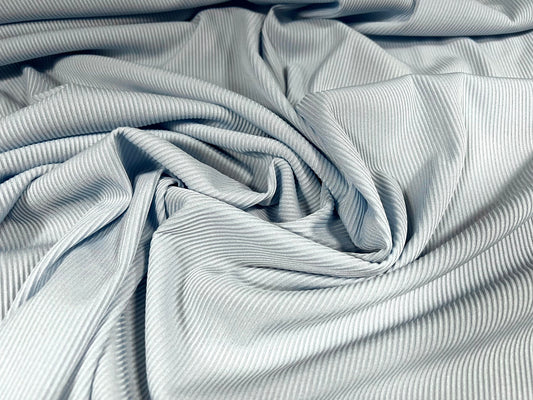 Fine ribbed spandex stretch jersey fabric, per metre - plain - baby blue