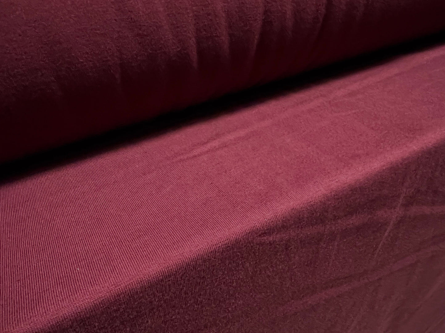 Cotton spandex stretch single jersey fabric, per metre - plain - burgundy