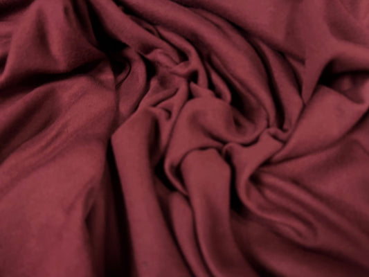 Cotton interlock soft jersey fabric, per metre - plain - burgundy