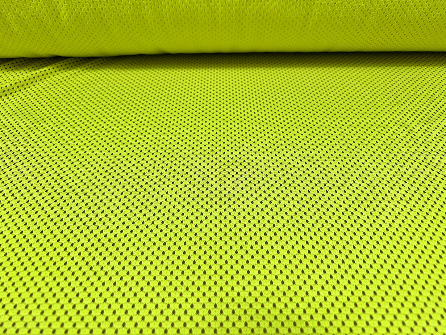 Airtex mesh eyelet fabric, per metre - plain - fluorescent yellow