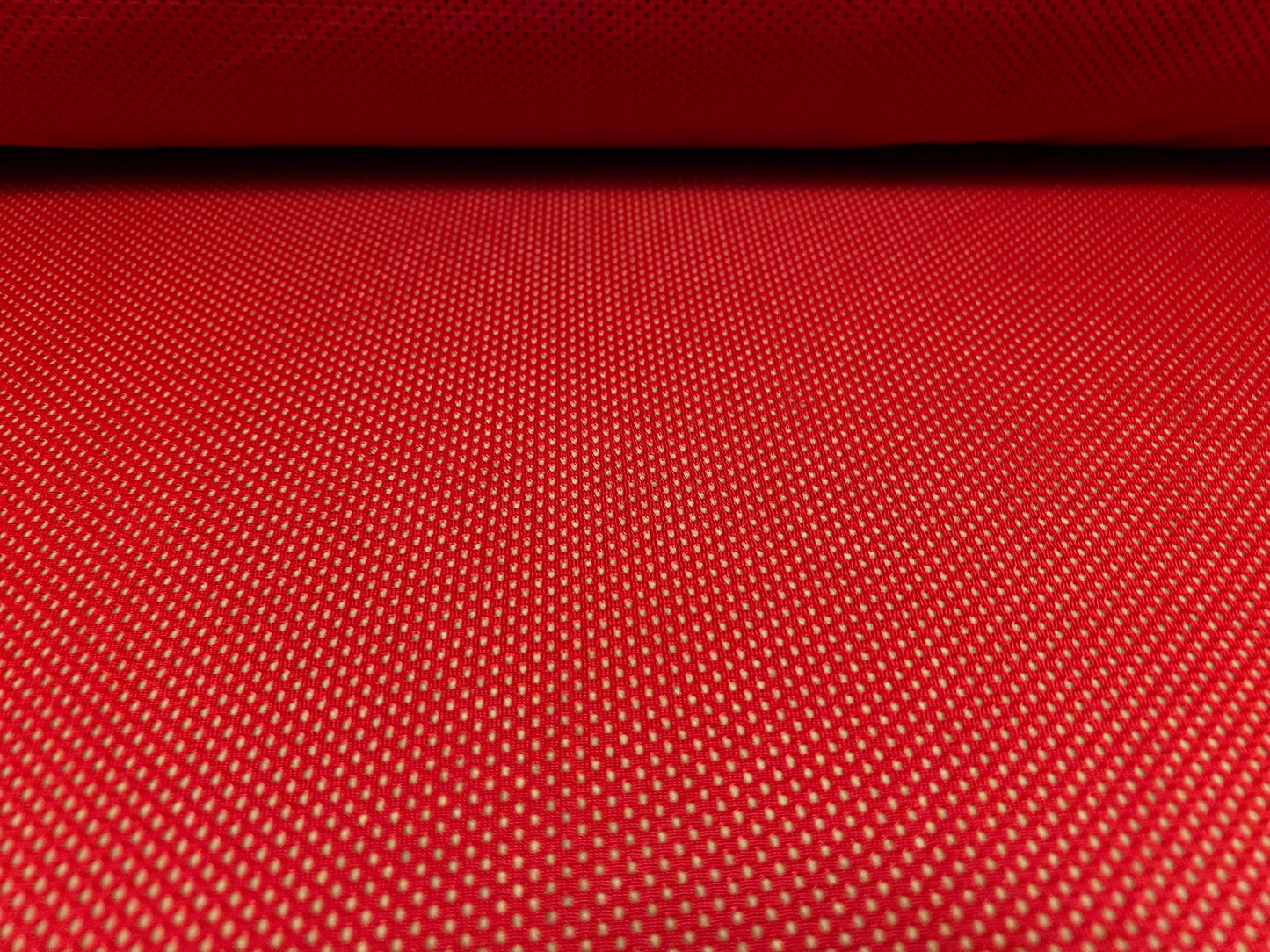 Airtex mesh eyelet fabric, per metre - plain - red