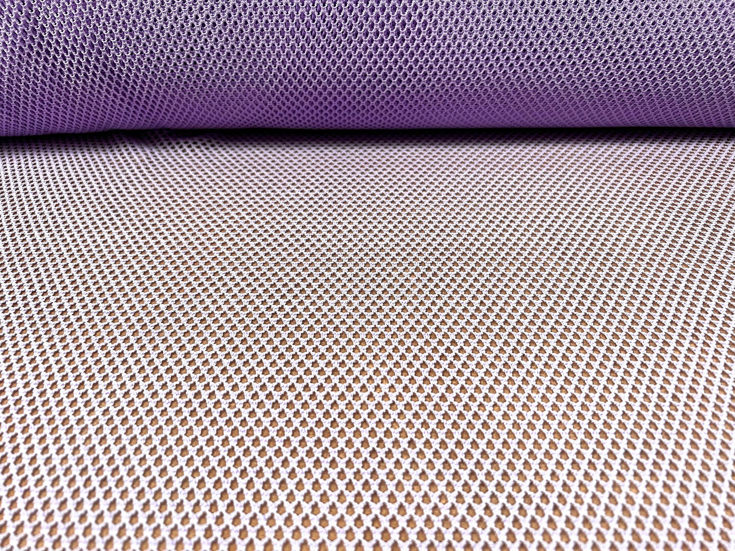 Stretch fishnet mesh jersey fabric, per metre - lilac