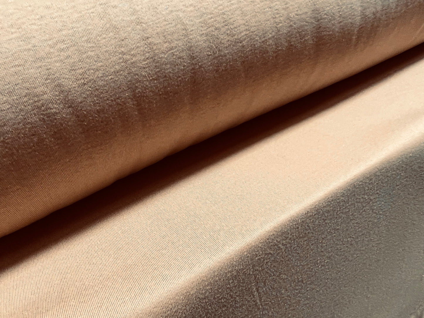 Cotton single jersey fabric, per metre - plain - stone