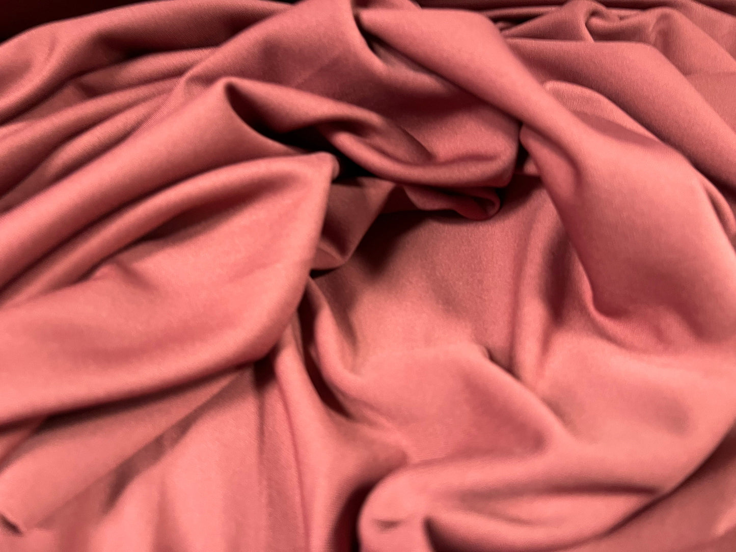 Scuba stretch neoprene style Spandex double jersey fashion fabric, per metre - plain - dark dusky pink