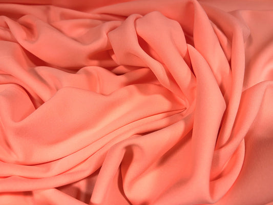 Scuba stretch neoprene style Spandex double jersey fashion fabric, per metre - plain - bright coral