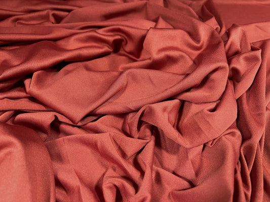 Soft touch stretch spandex single jersey dress fabric, per metre - plain - dark pink