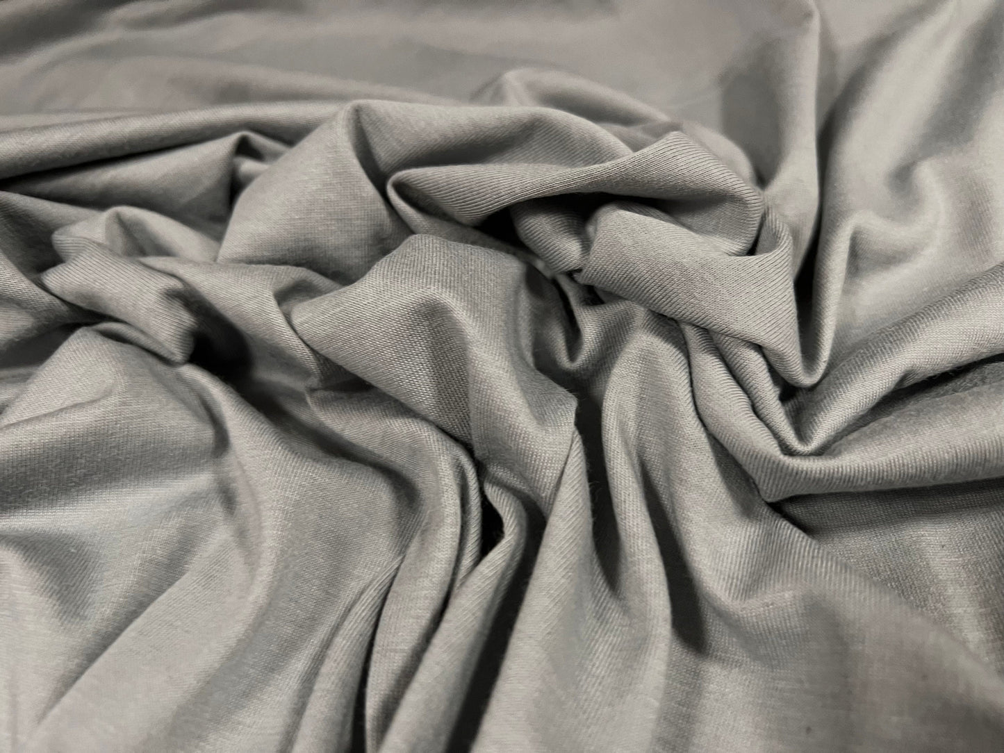 Cotton single jersey fabric, per metre - plain - grey