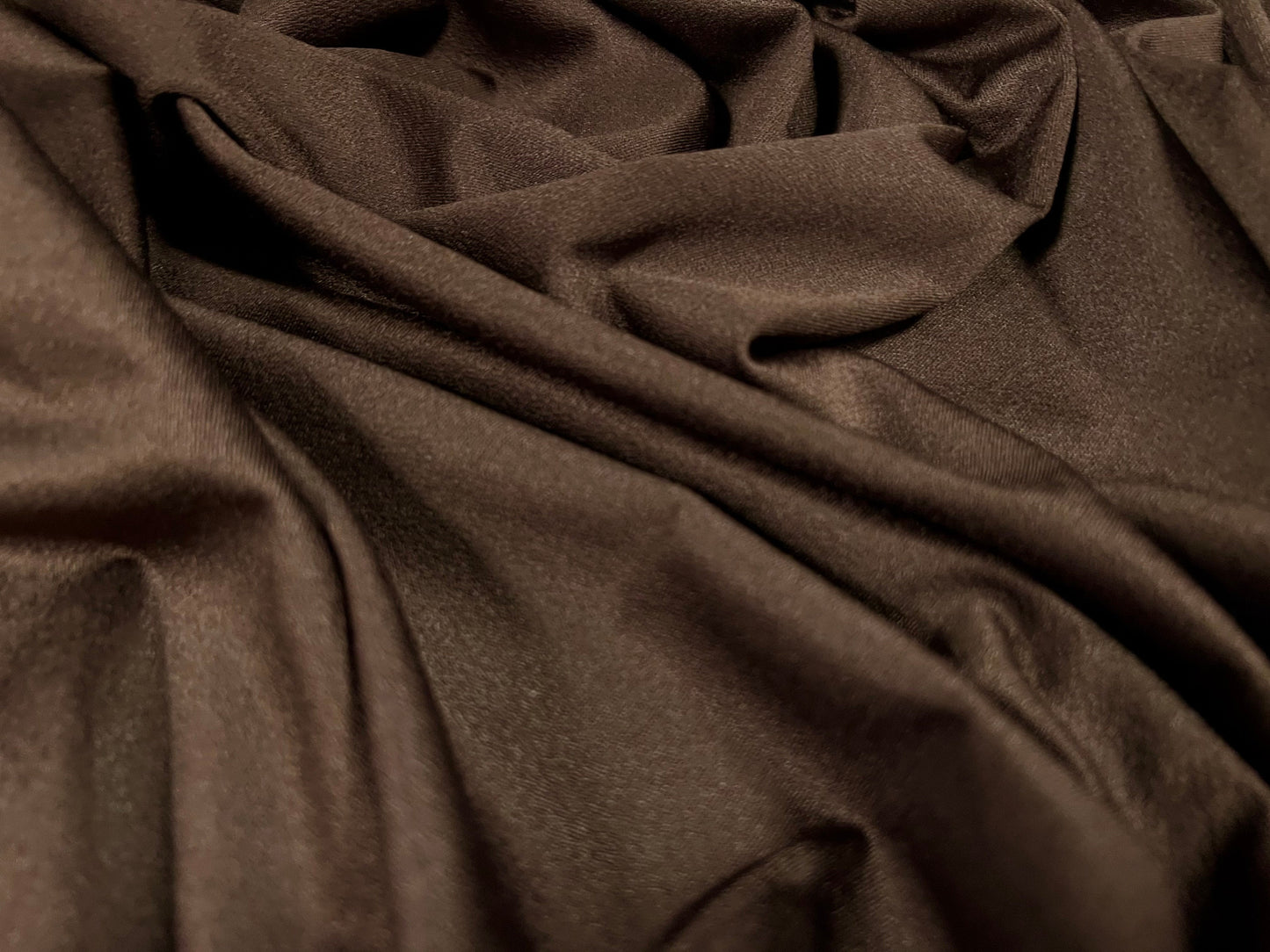 Stretch Spandex crepe single jersey fabric, per metre - plain - chocolate brown