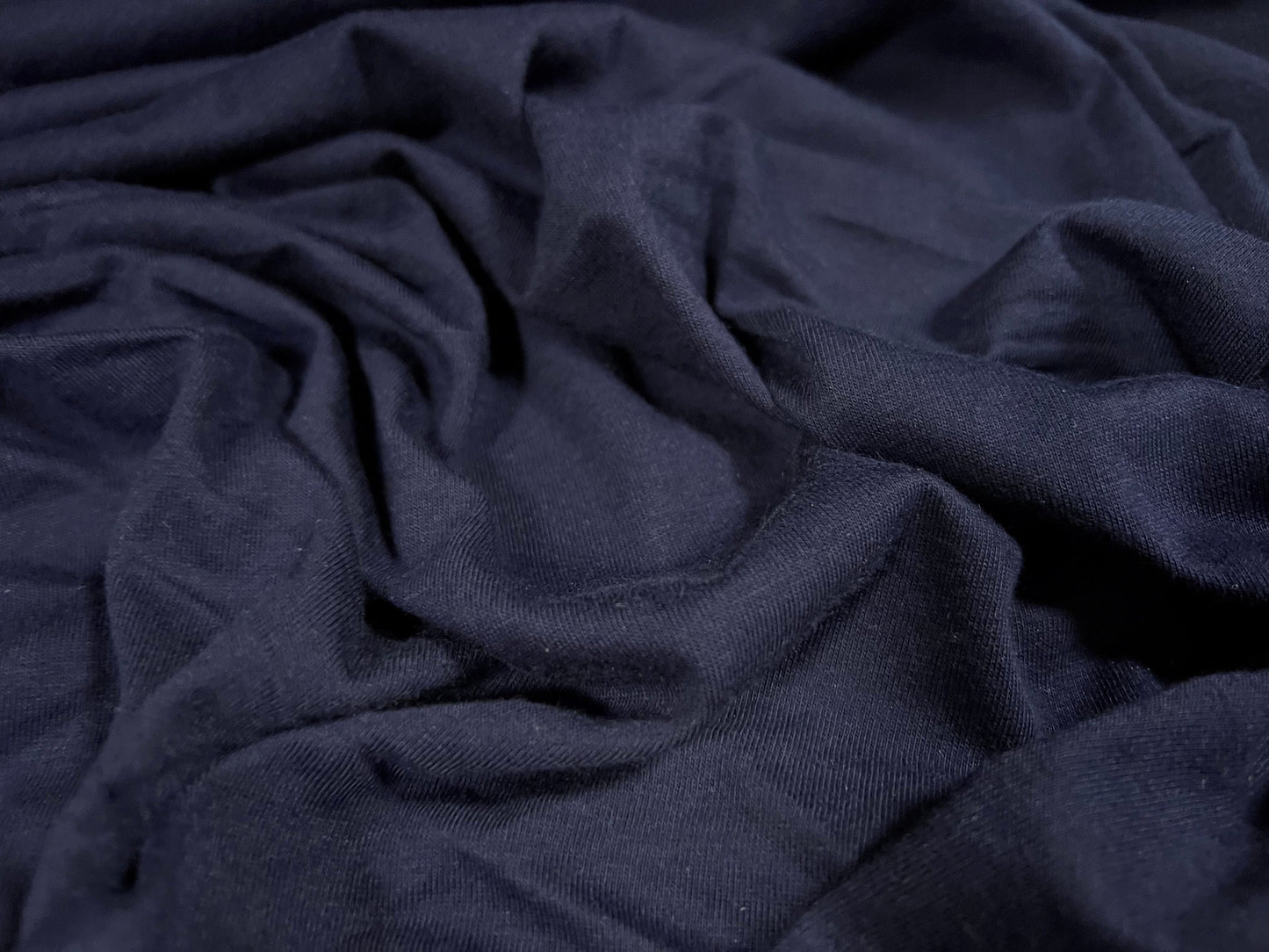 Cotton single jersey fabric, per metre - plain - navy blue