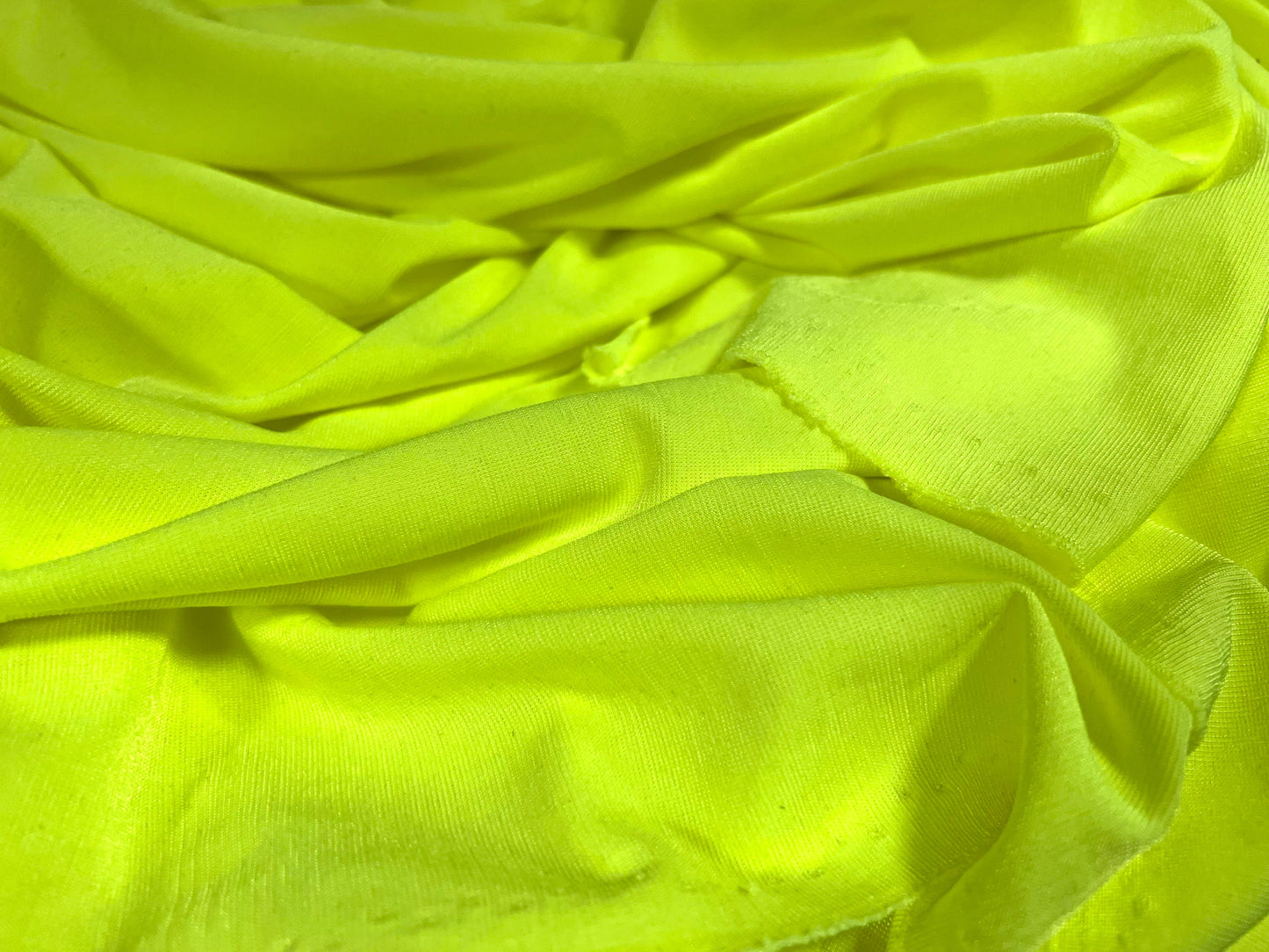 Finely textured stretch spandex single jersey fabric, per metre - plain - neon lime