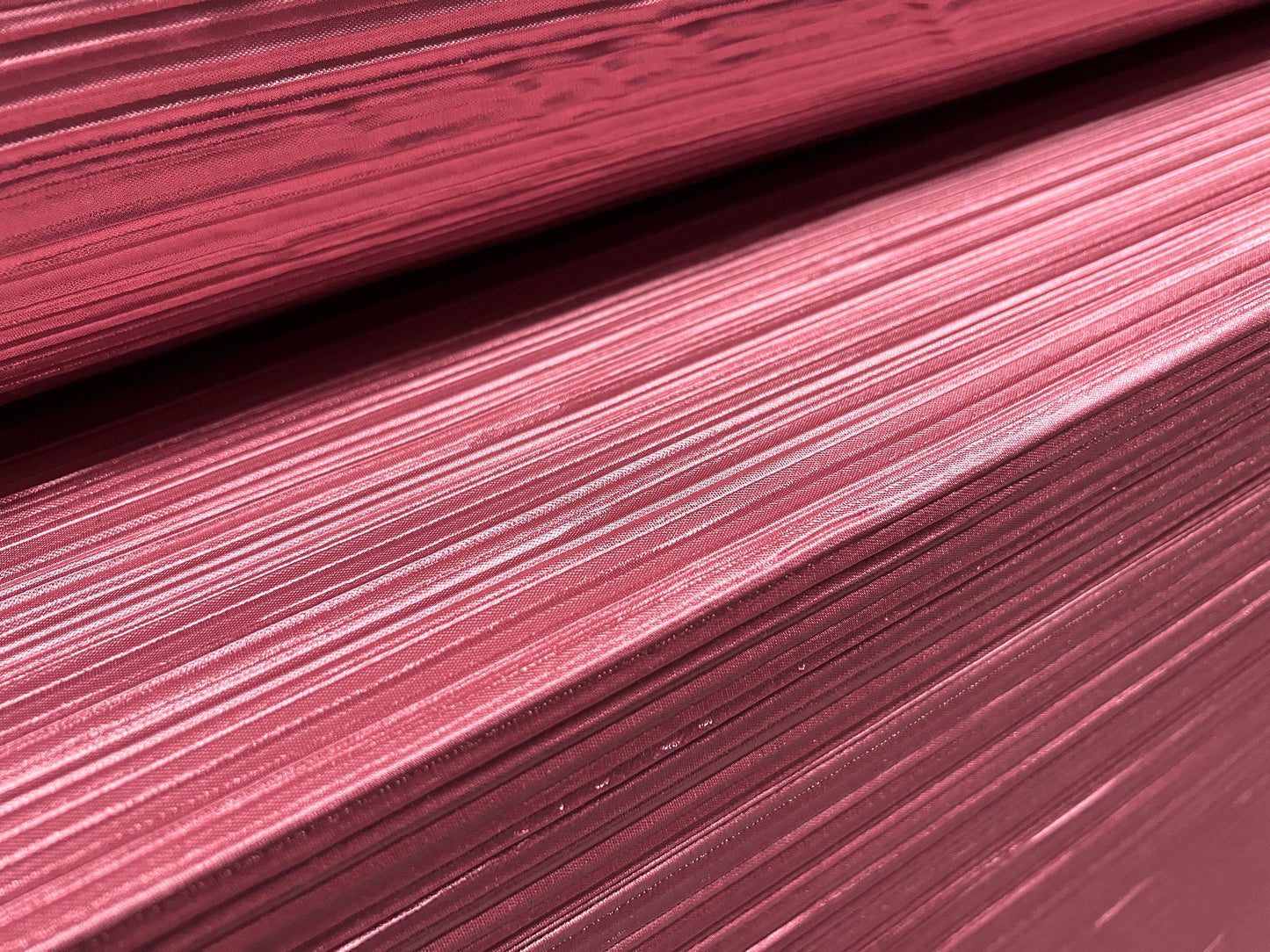 Plissé stretch spandex pleated satin dress fabric, per metre - plain - rose pink