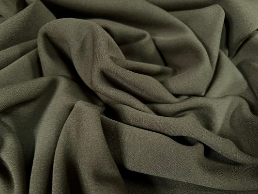 Scuba stretch Spandex double jersey fabric, per metre - plain - khaki green