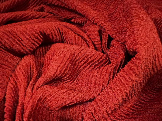 Ripple rib blister jacquard Stretch double jersey fabric, per metre - terracotta