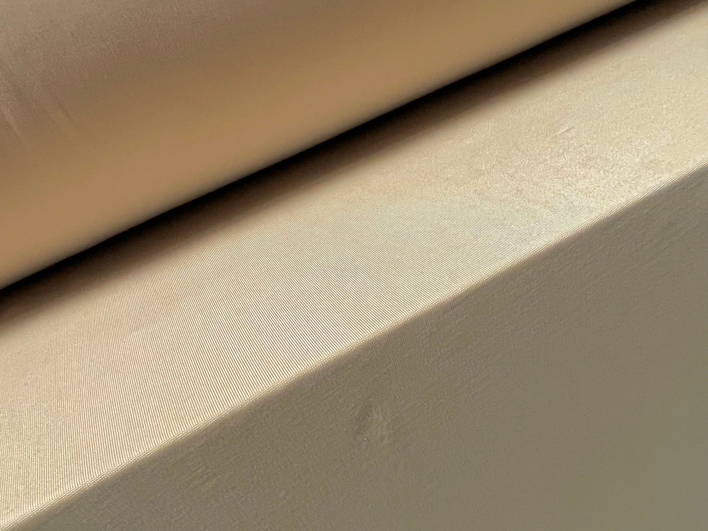 Soft touch spandex stretch jersey dress fabric, per metre - plain - dark cream