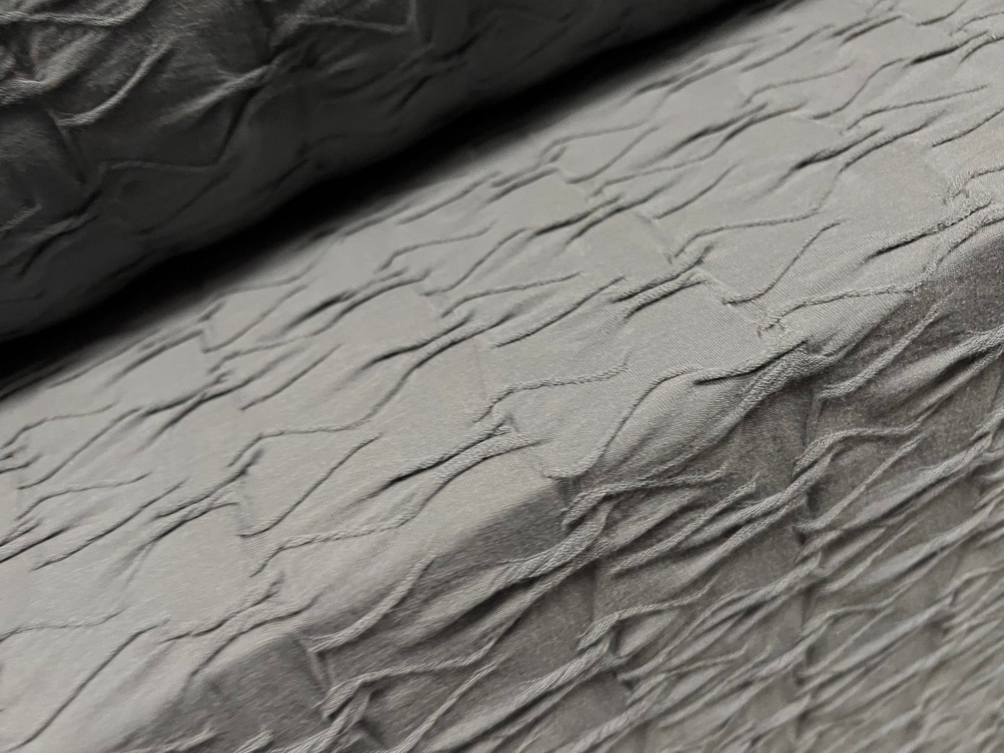 Abstract jacquard jersey dress fabric, per metre - grey