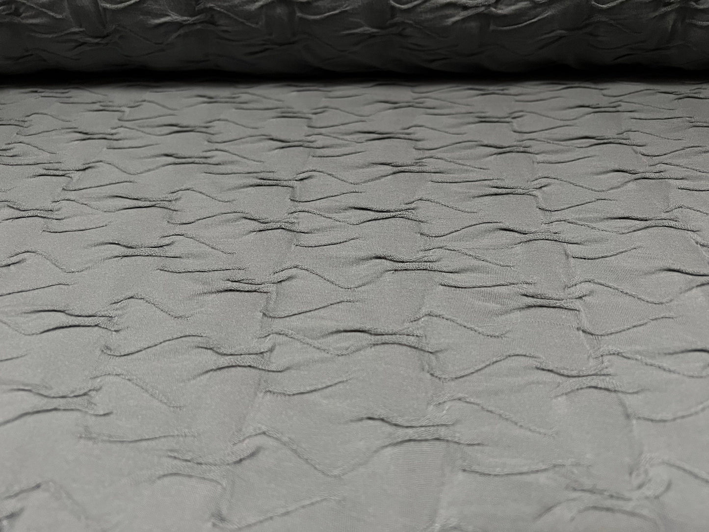Abstract jacquard jersey dress fabric, per metre - grey