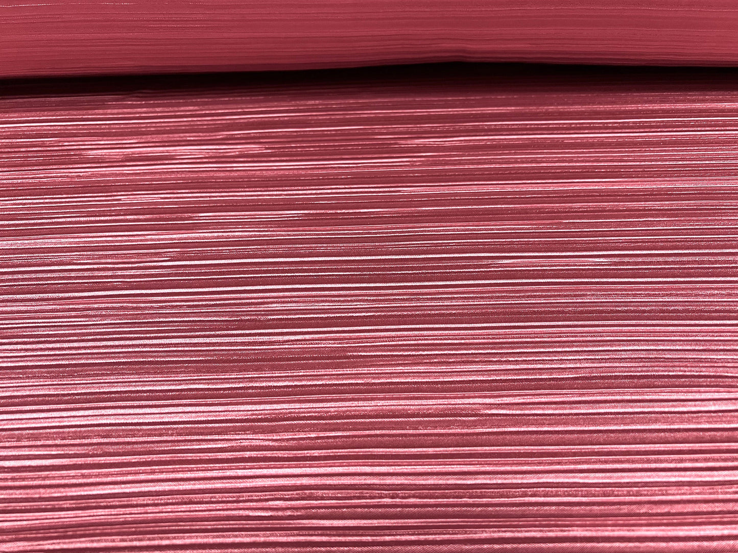 Plissé stretch spandex pleated satin dress fabric, per metre - plain - rose pink