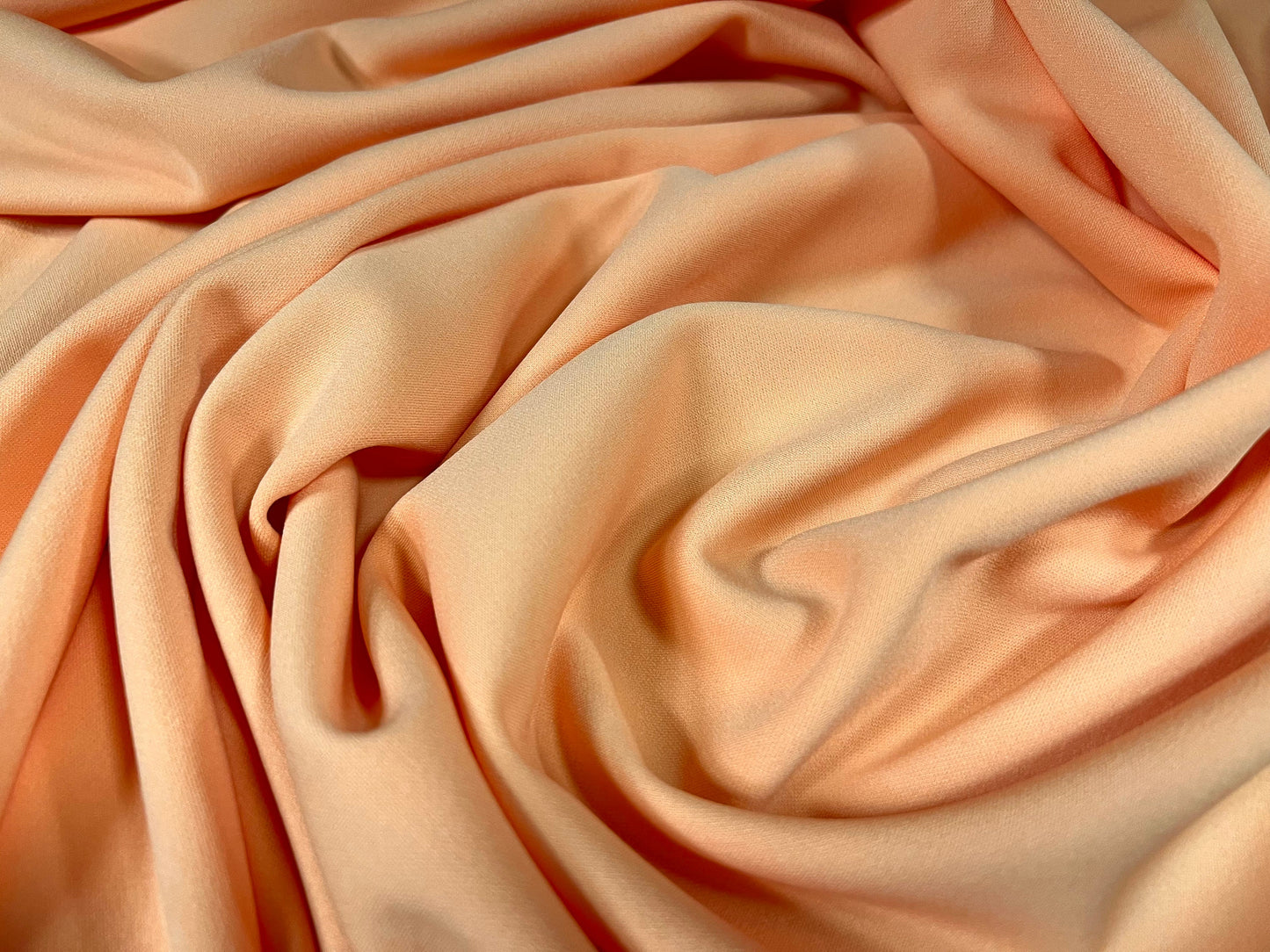 Scuba stretch Spandex double jersey fabric, per metre - plain - peach