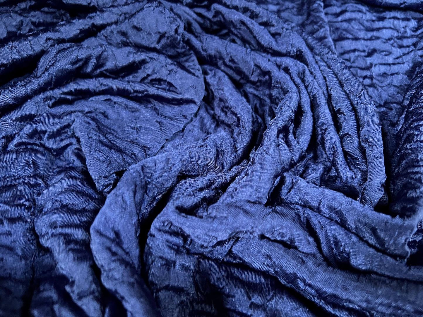 Blister jacquard Stretch double jersey dress fabric, per metre - cobalt blue