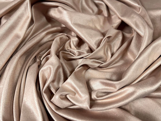 Ciré wet look coated stretch spandex jersey fabric, per metre - plain - nude