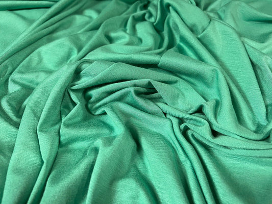 Viscose spandex stretch single  jersey fabric, per metre - plain - strong mint green