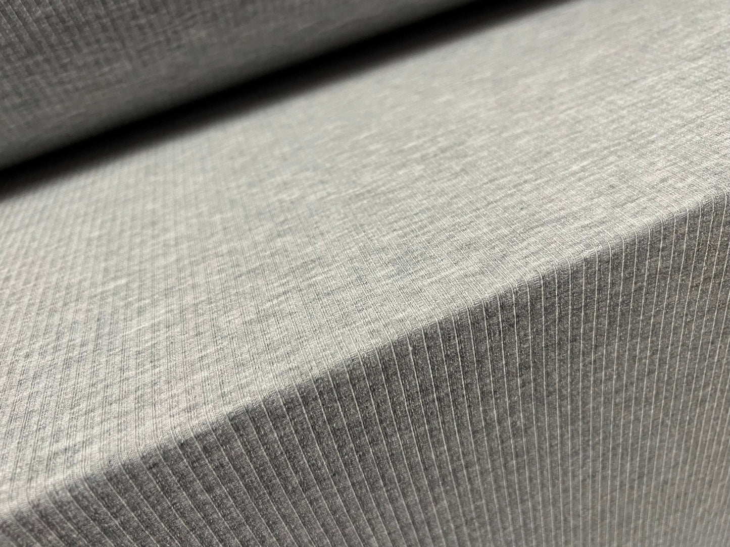 Soft stretch spandex rib jersey fabric, per metre - grey marl