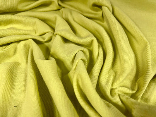 Cotton interlock soft jersey fabric, per metre - plain - lime