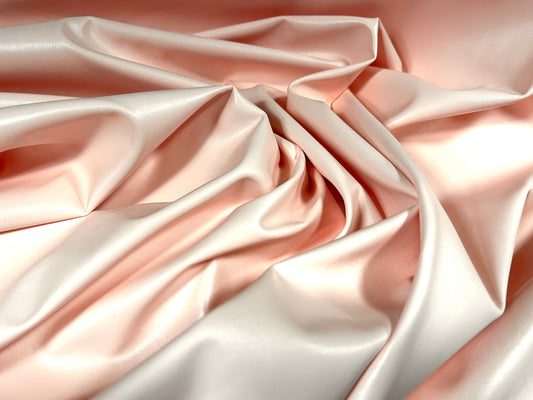 Stretch pvc spandex faux leather fashion fabric, per metre - plain - baby pink