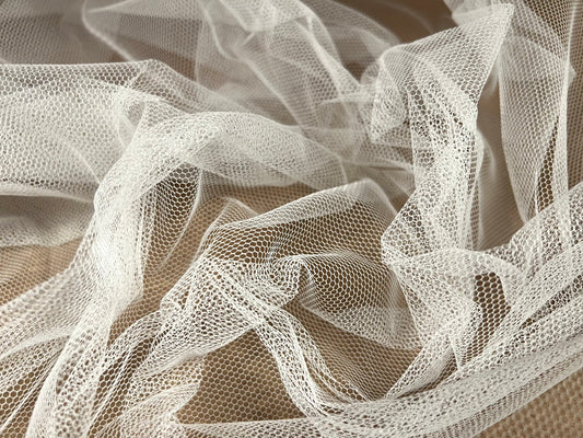 Tulle tutu mesh net fabric, per metre - plain - white