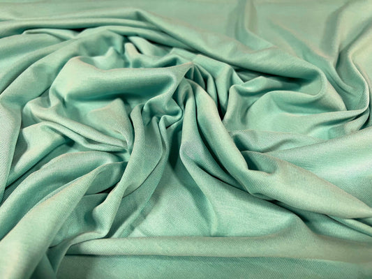 Powder touch single jersey dress fabric with comfort stretch, per metre - plain - aqua green